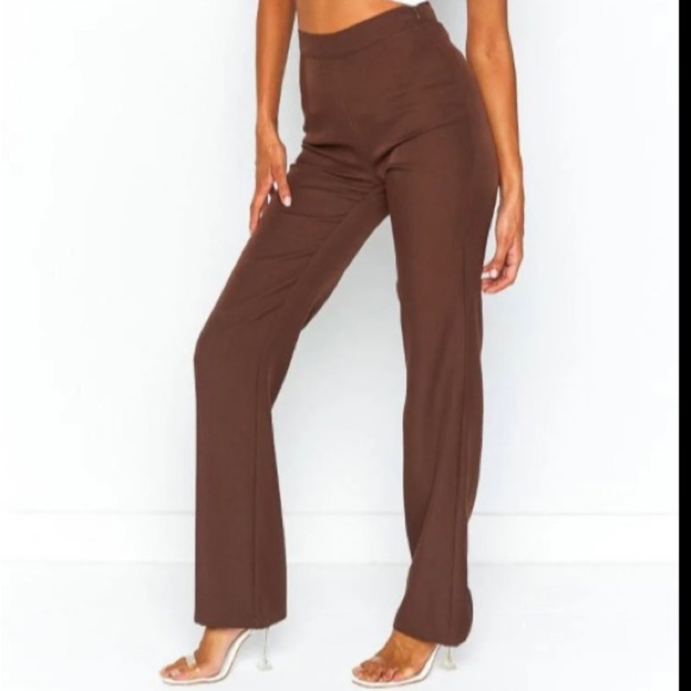 BEGINNING BOUTIQUE. NWT.‎ Sz 8. Yolanda Brown Slim Leg Pants.